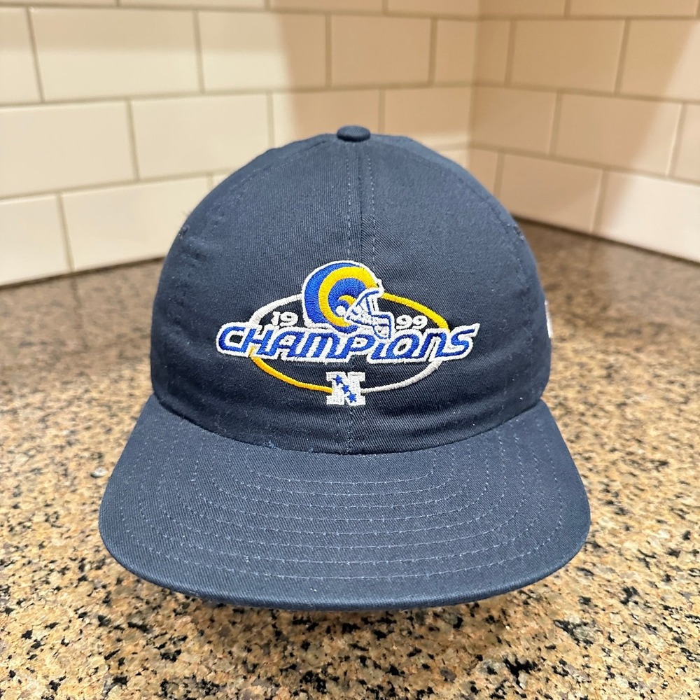 LA Rams New Era 1999 NFC Champions Hat Men OS Blue Cotton Strapback